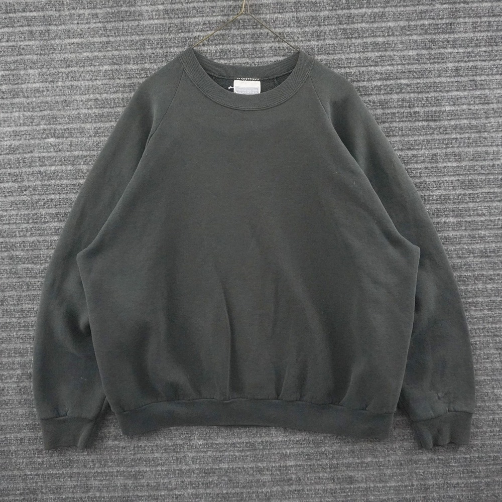 Vintage 90s Fruit of the Loom Sweatshirt Mens XL Black Raglan Crewneck Blank